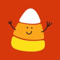 Candy corn cute character vector cartoon illustration.