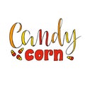 Candy corn red and yellow handwritten lettering