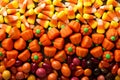 Candy corn and pumpkin Halloween background