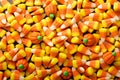 Candy corn and pumpkin Halloween background Royalty Free Stock Photo