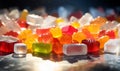 Candy Crush: Bright Gummy Candies in a Deliciously Tempting White Pile