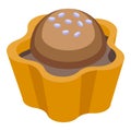 Candy cupcake icon isometric vector. Chocolate festival