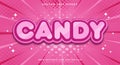 Candy 3d editable text effect Template Royalty Free Stock Photo