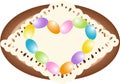 Candy Easter egg heart shape on plate Royalty Free Stock Photo