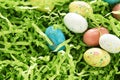 Candy Easter Eggs in Green Grass