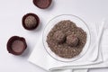 Candy energy balls with chia seeds Royalty Free Stock Photo