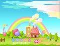 Candy Factory Fairy Cartoon Flat Vector Concept