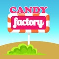 Candy Factory Road Pointer Vector Illustration Royalty Free Stock Photo