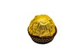 Candy Ferrero Rocher close-up isolate sweet gold