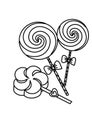 Candy food black and white lineart drawing illustration. Hand drawn lineart illustration in black and white