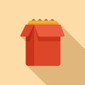 Candy food box icon flat vector. Takeaway food