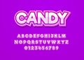 Candy fun style vector font with uppercase alphabet and digit number