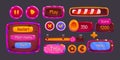 Candy game menu interface windows, cartoon options