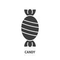 Candy glyph icon. Sign of sweets. Vector illustration