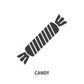 Candy glyph icon. Sign of sweets. Vector illustration