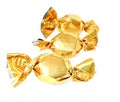 Candy in golden foil Royalty Free Stock Photo