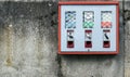 Candy and Gum Machine on Grunge Wall