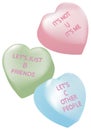 Candy Hearts with Breakup Messages Royalty Free Stock Photo