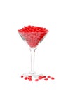 Candy hearts in a martini glass Royalty Free Stock Photo