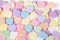 Candy Hearts pastel on white background Royalty Free Stock Photo