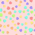 Candy Hearts Seamless Pattern - Pastel rainbow conversation heart candy design Royalty Free Stock Photo