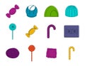 Candy icon set, color outline style Royalty Free Stock Photo