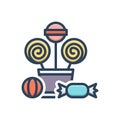 Color illustration icon for Candy, sweet stuff and sweetmeats Royalty Free Stock Photo