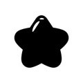 Candy jelly star icon silhouette black flat style isolated vector