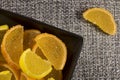 Candy jujube as lemon and orange slices Royalty Free Stock Photo