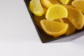 Candy jujube as lemon and orange slices Royalty Free Stock Photo