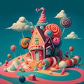 Candy land, fantasy, landscape