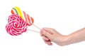 Candy lollipop colorful in hand Royalty Free Stock Photo