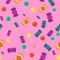 Candy and lollipop seamless pattern Royalty Free Stock Photo