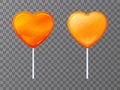 Candy lollipop in the shape of a heart on a stick Royalty Free Stock Photo