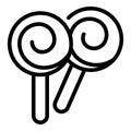 Candy lolly icon, outline style