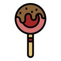 Candy lollypop icon color outline vector