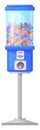 Candy machine cartoon icon. Sweet gum balls dispenser