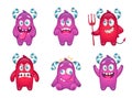 Candy Monsters Emoticons Set Royalty Free Stock Photo
