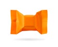 Candy packaging isolated on white background. Orange toffees product for your design. Clipping paths object