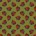 Cute doodle chocolate candy seamless pattern. Endless comfit background.