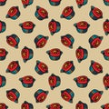 Cute doodle chocolate candy seamless pattern. Endless comfit background.