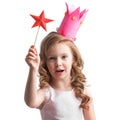 Candy princess girl with magic wand Royalty Free Stock Photo