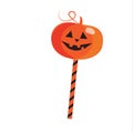 Candy Pumpkin face lollipop Halloween Holiday Party banner Shopping card Royalty Free Stock Photo