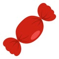Candy in red wrap icon isolated