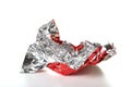 Candy red wrapper empty and open  on white background with copy space for your text Royalty Free Stock Photo