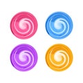 Candy round swirl vector illustration, lollypop icon