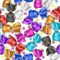 Candy seamless pattern. Sweet illustration.