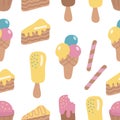Seamless pattern of sweets. Royalty Free Stock Photo