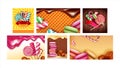 Candy Shop Creative Promotional Posters Set Vector