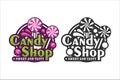 Candy shop design premium logo